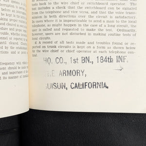 Basic Field Manual, Signal Communication (FM 24-5), U.S. War Dept. (1939) - Suisun, CA Military Ephemera 🇺🇸📞⚔️