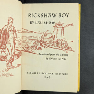 RICKSHAW BOY (First American Edition, Illustrated by Baldridge, 1945) 🇨🇳📚🖼️