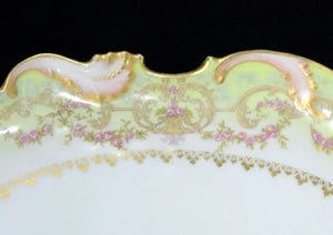 Antique Porcelain Oval Serving Tray by GDA Limoges (Hand Painted, 22k Gold), Circa Late 19th Century 🇫🇷🍽️✨