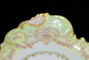 Antique Porcelain Oval Serving Tray by GDA Limoges (Hand Painted, 22k Gold), Circa Late 19th Century 🇫🇷🍽️✨