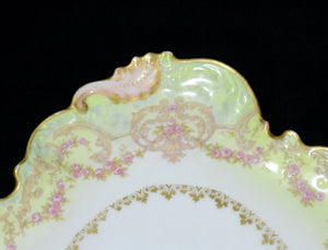 Antique Porcelain Oval Serving Tray by GDA Limoges (Hand Painted, 22k Gold), Circa Late 19th Century 🇫🇷🍽️✨